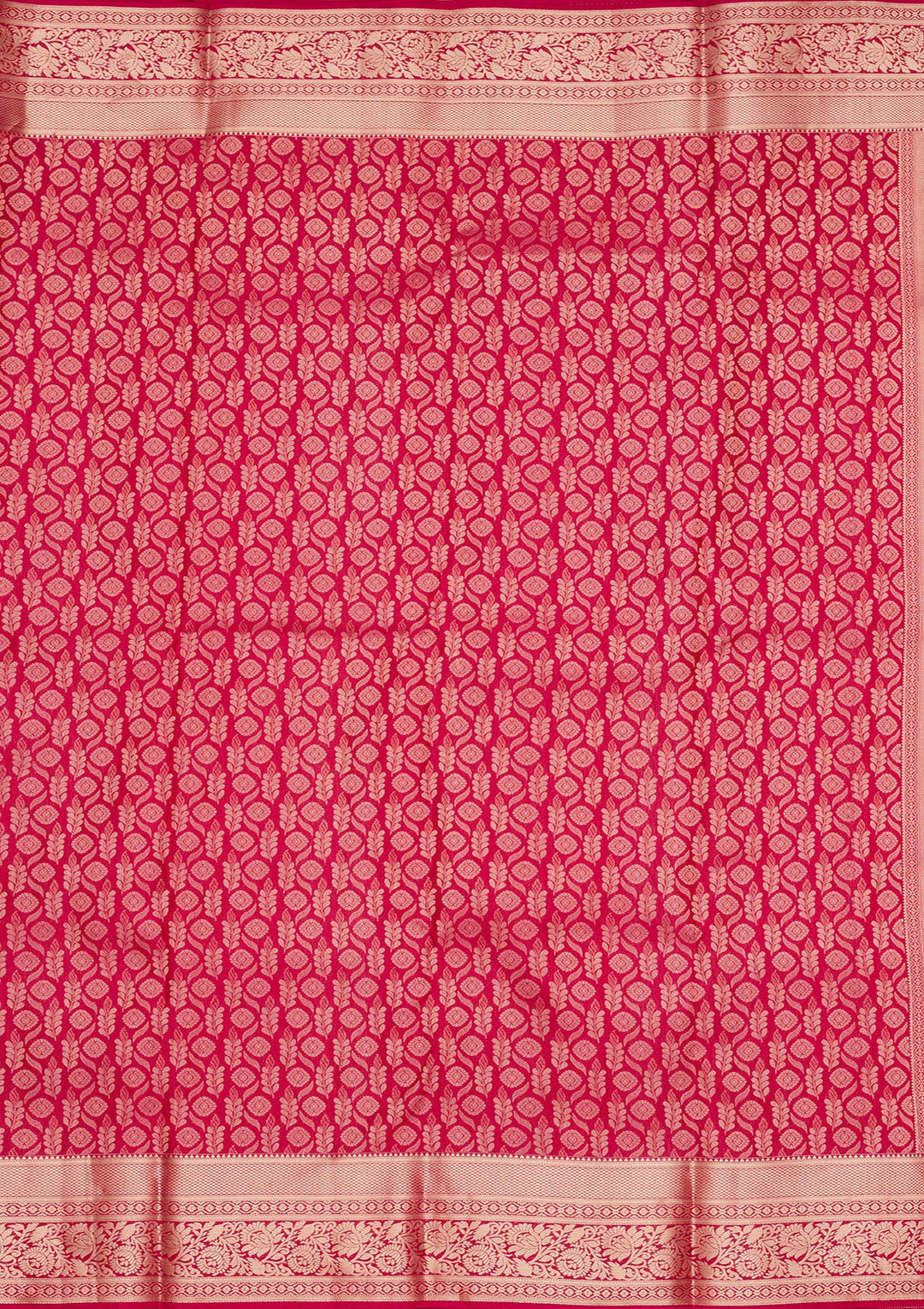 Rani Pink Silk Jaal Saree With Matching Blouse Piece