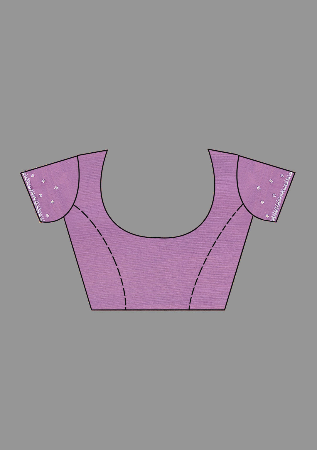 Purple Threadwork Chiffon Saree