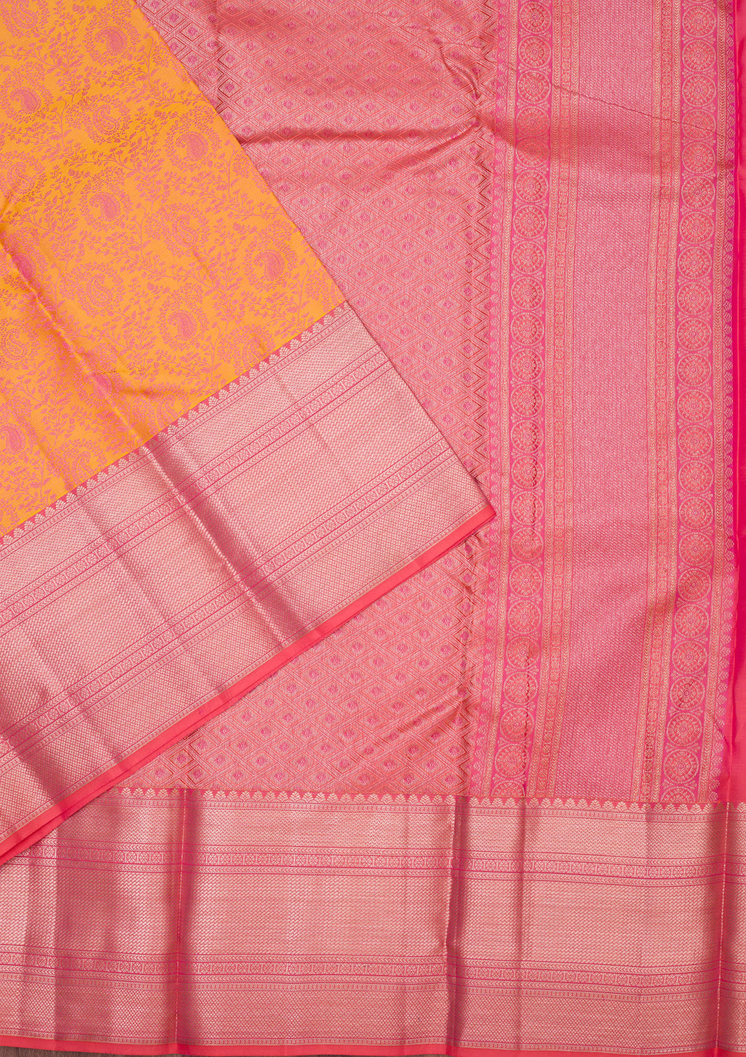 Mustard Zariwork Pure Silk Saree