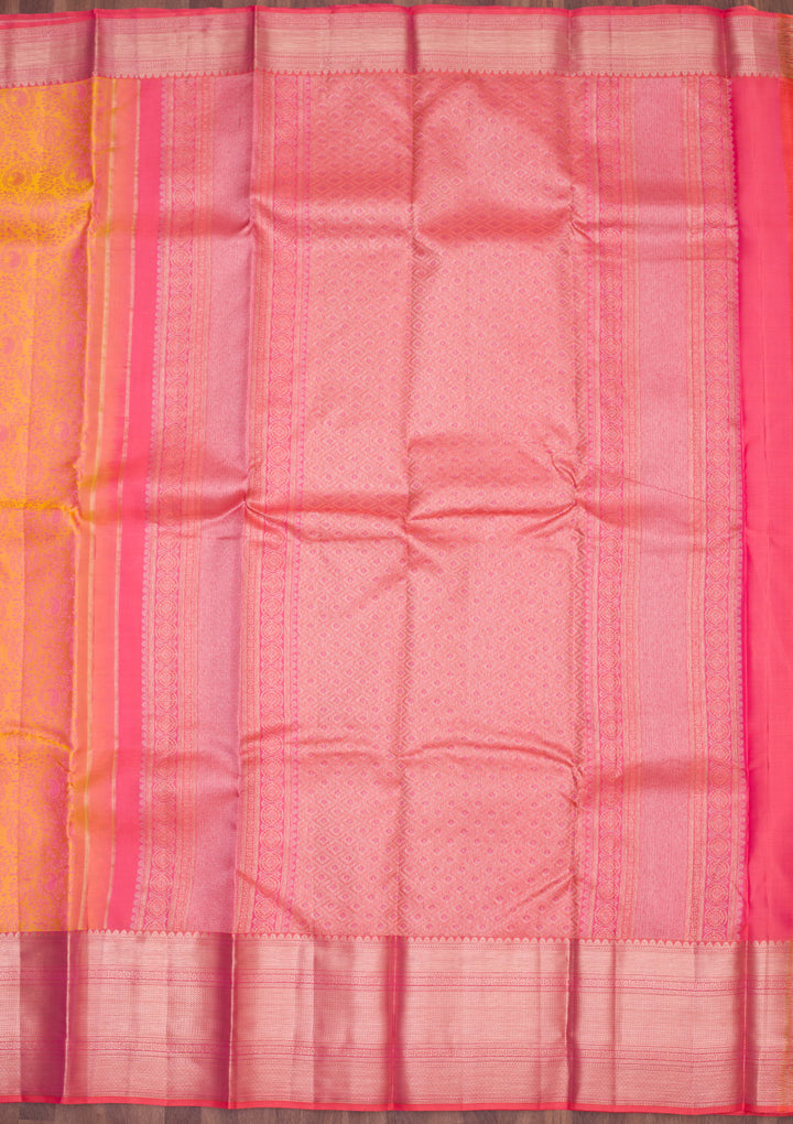 Mustard Zariwork Pure Silk Saree