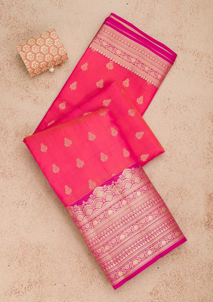 Pink Zariwork Pure Silk Saree