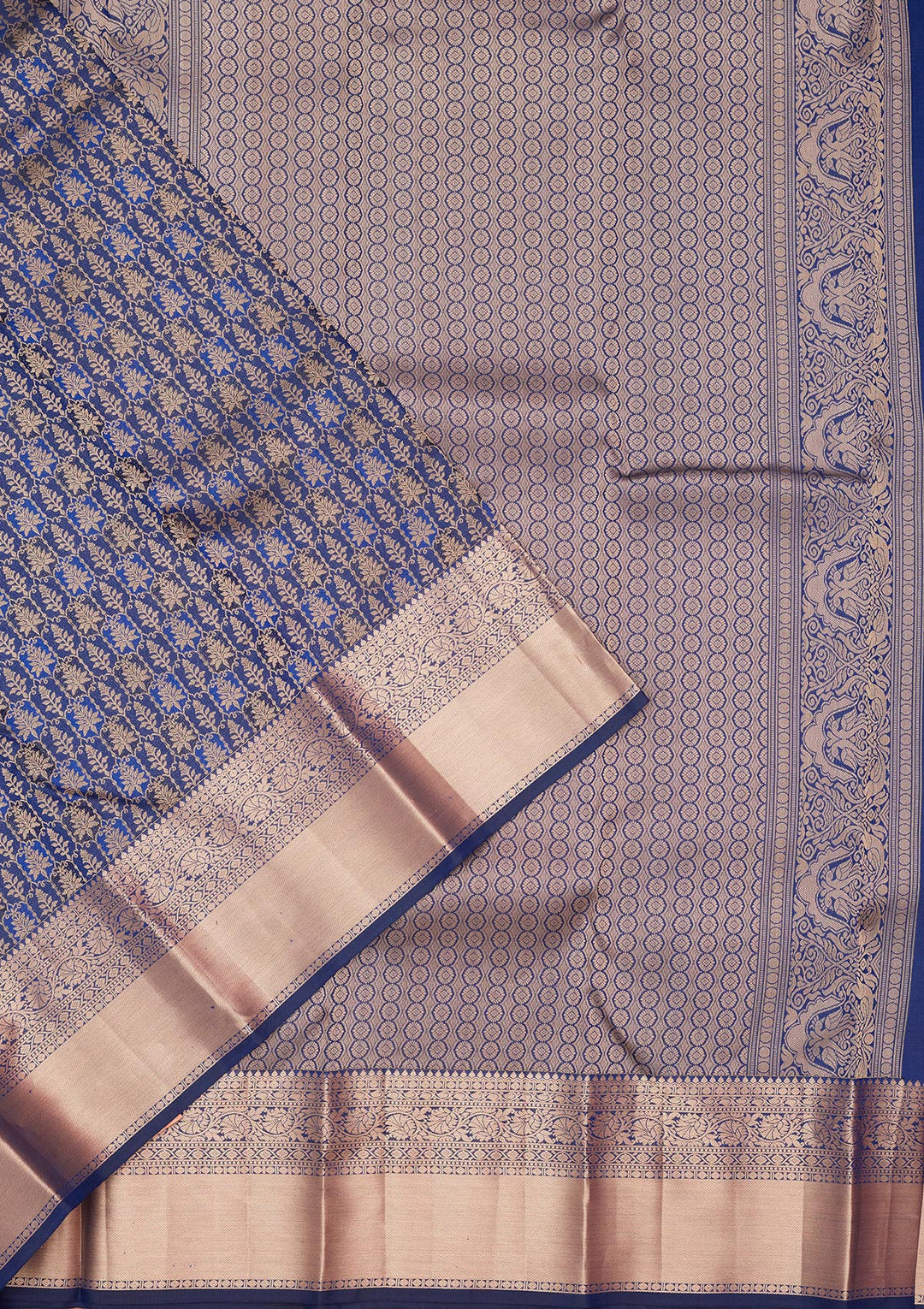 Navy Blue Zariwork Pure Silk Saree