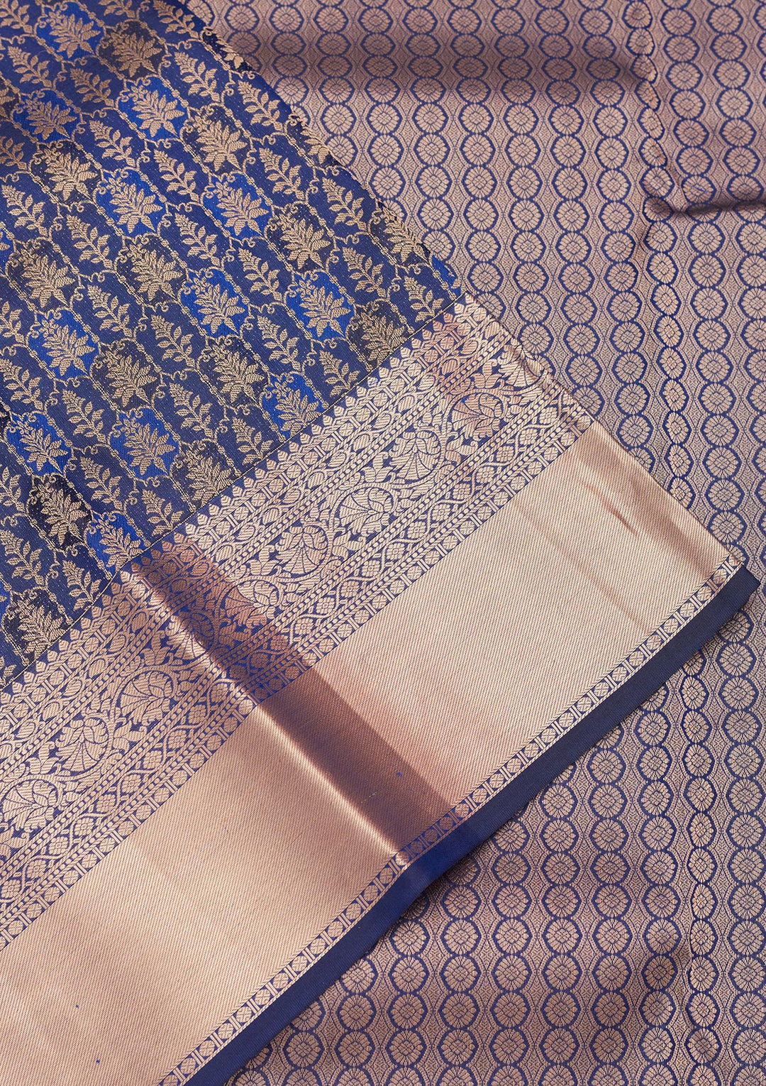 Navy Blue Zariwork Pure Silk Saree