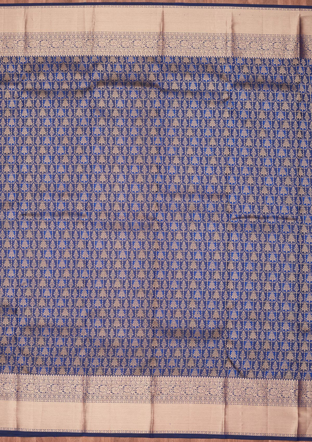 Navy Blue Zariwork Pure Silk Saree