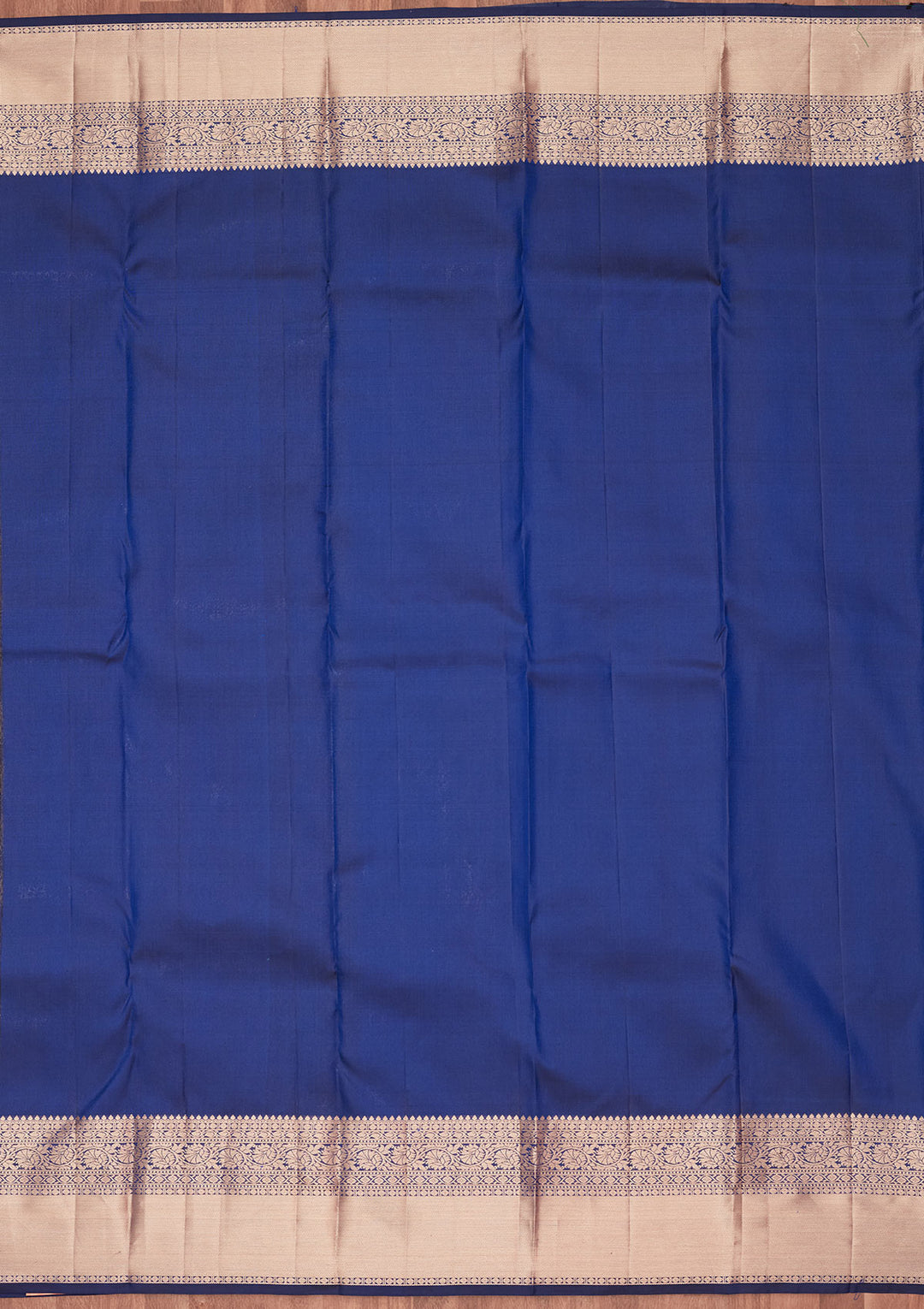 Navy Blue Zariwork Pure Silk Saree