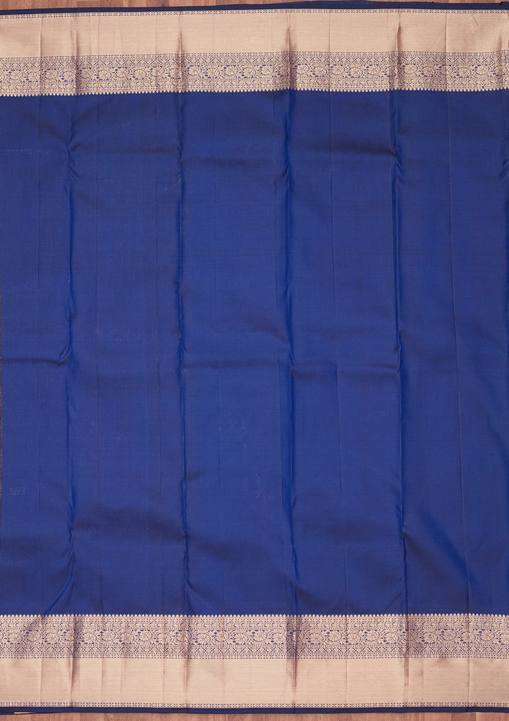 Navy Blue Zariwork Pure Silk Saree