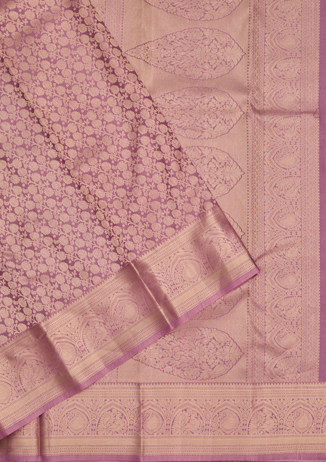 Onion Pink Silk Jaal Saree With Matching Blouse Piece