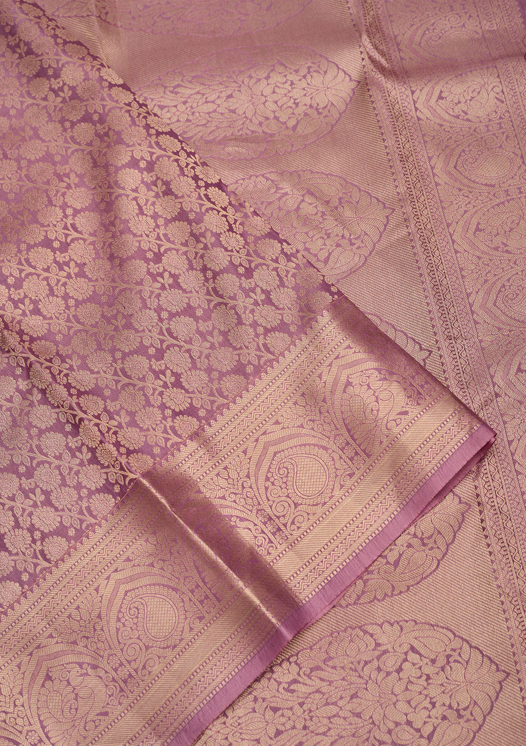 Onion Pink Silk Jaal Saree With Matching Blouse Piece