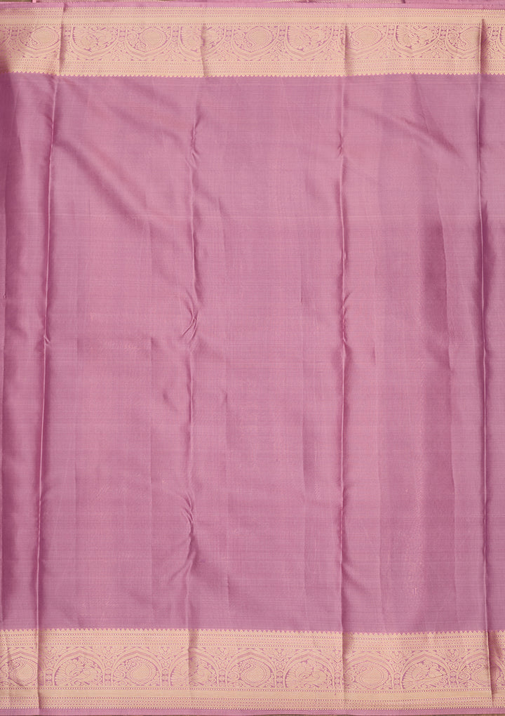 Onion Pink Silk Jaal Saree With Matching Blouse Piece