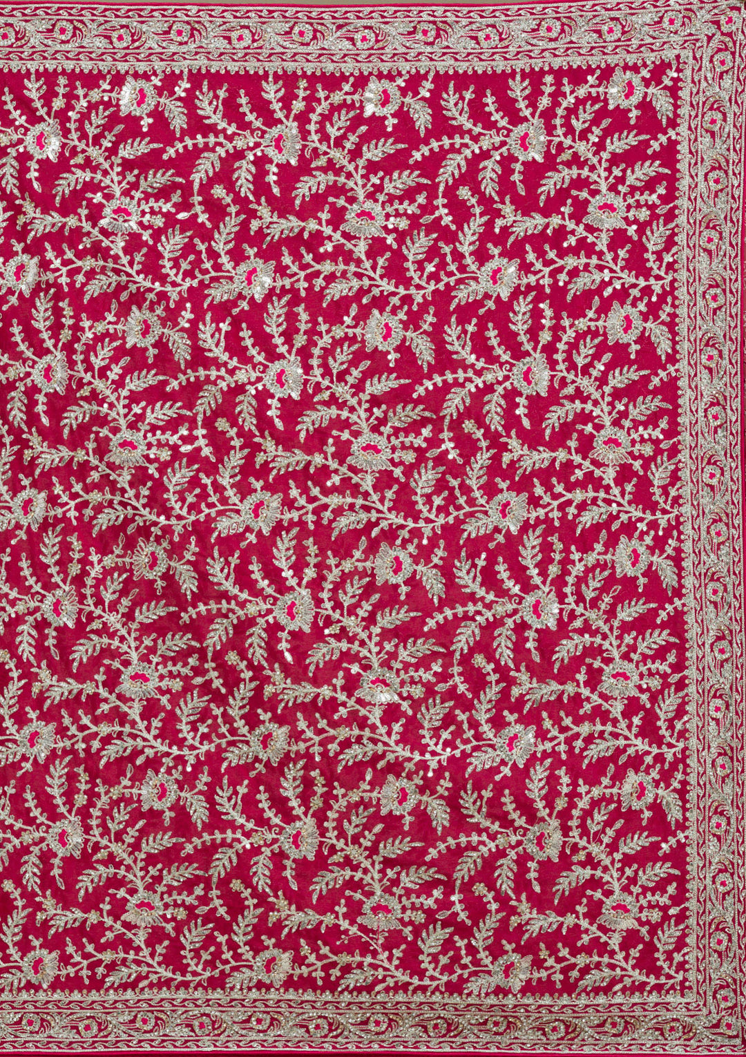 Rani Pink Zariwork Georgette Saree