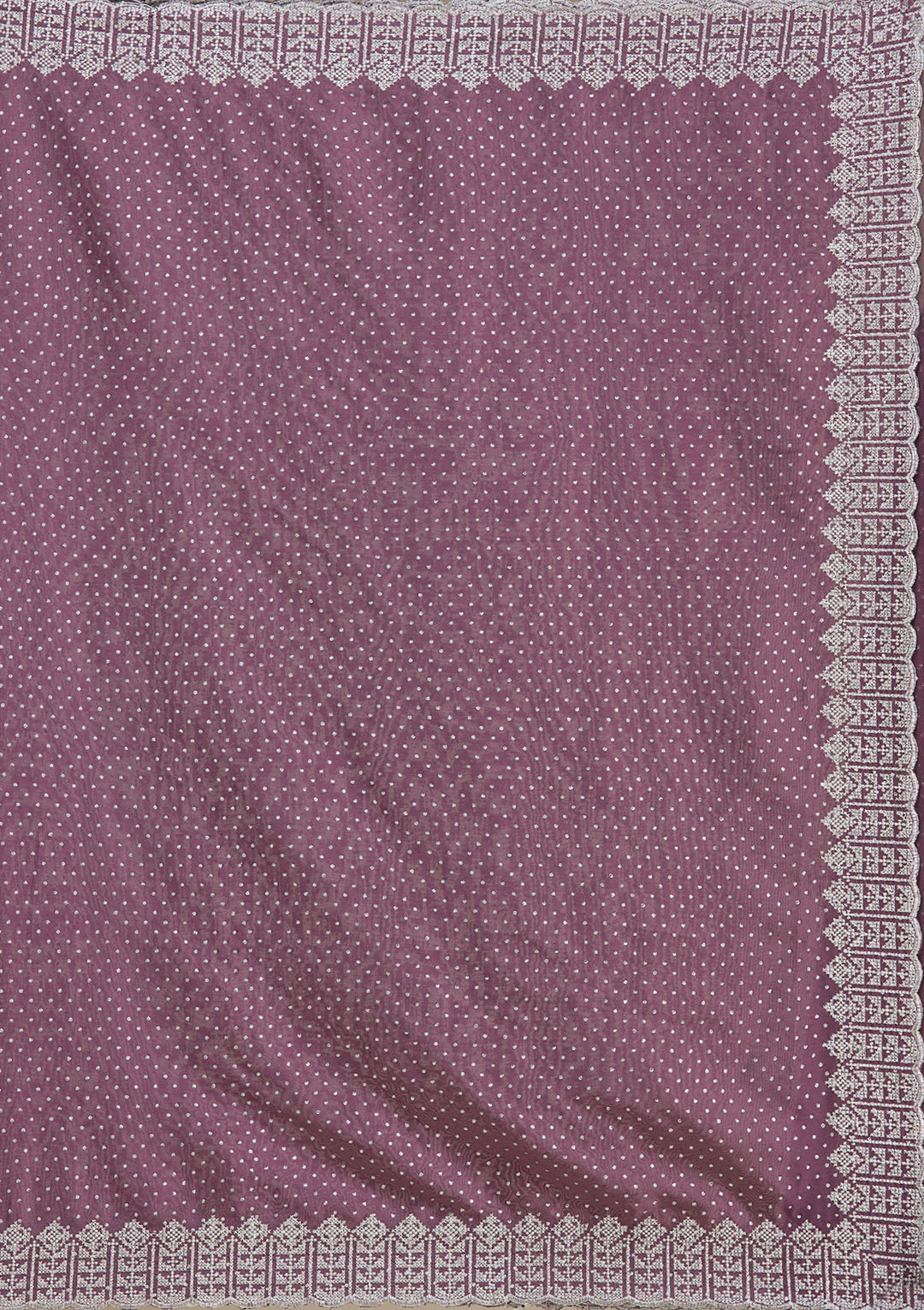 Mauve Zariwork (Silver) Tissue Saree