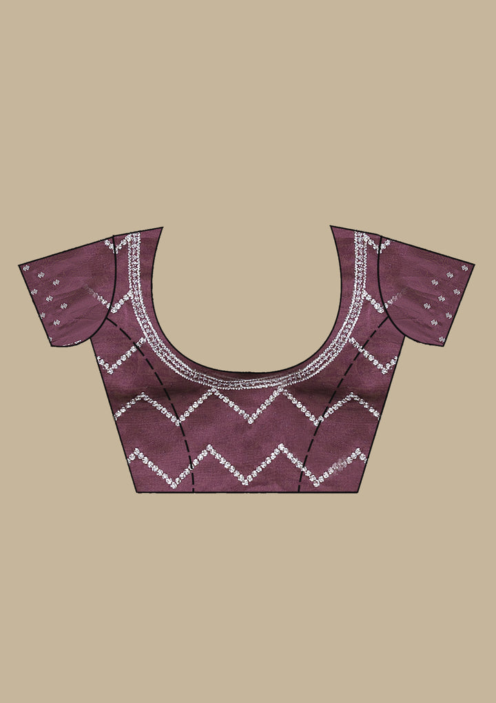 Mauve Zariwork (Silver) Tissue Saree