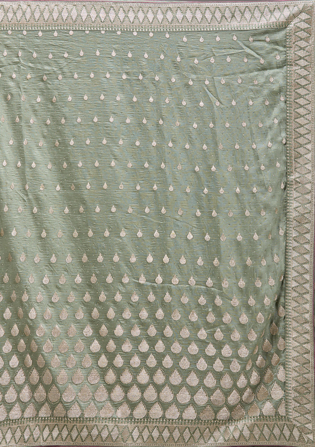 Pista Green Stonework Art Silk Saree