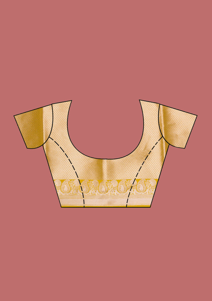 Mustard Zariwork (Gold) Soft Raw Silk Saree