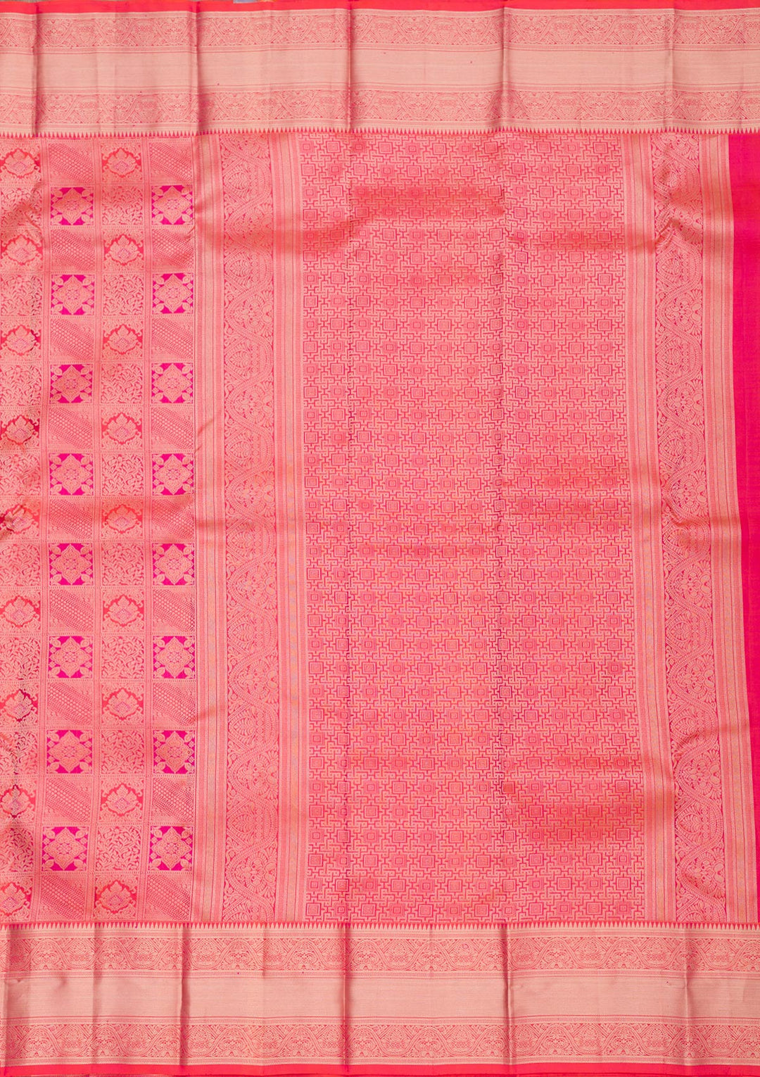 Orange Silk Jaal Gold Zariwork Saree With Matching Blouse Piece