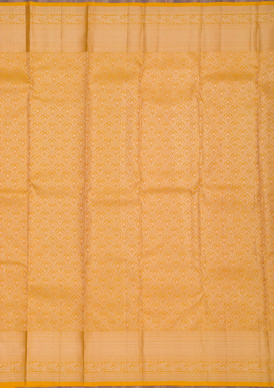Mustard Silk Jaal Gold Zariwork Saree With Matching Blouse Piece