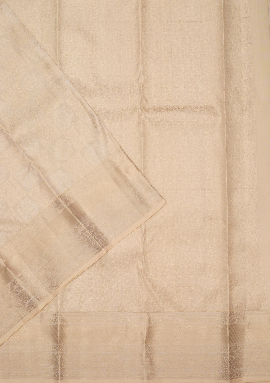 Cream Zariwork Pure Silk Saree