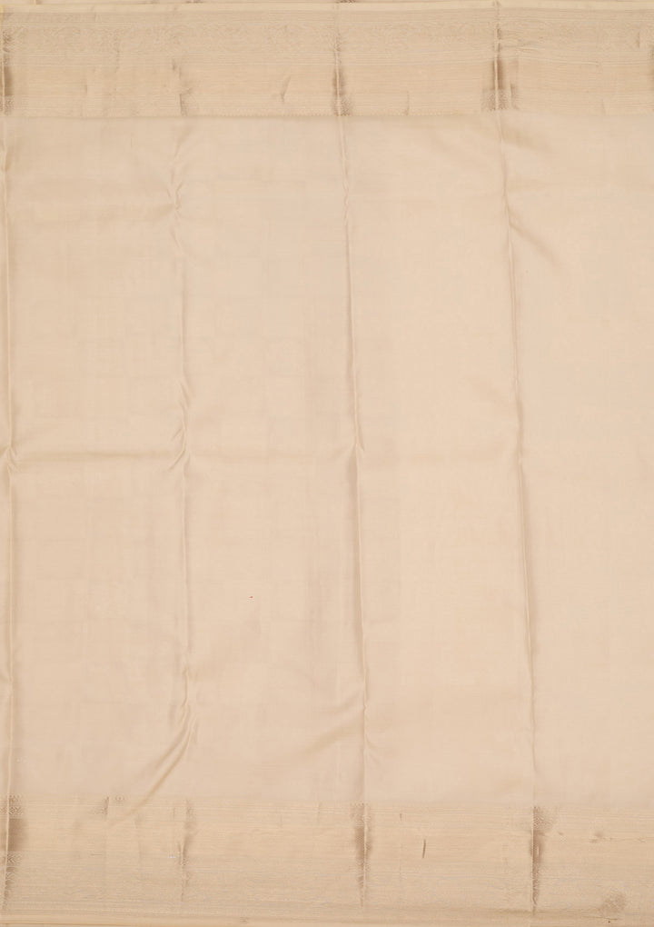 Cream Zariwork Pure Silk Saree