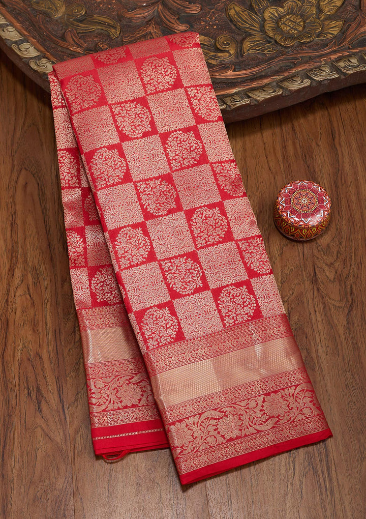 Red Zariwork Pure Silk Saree