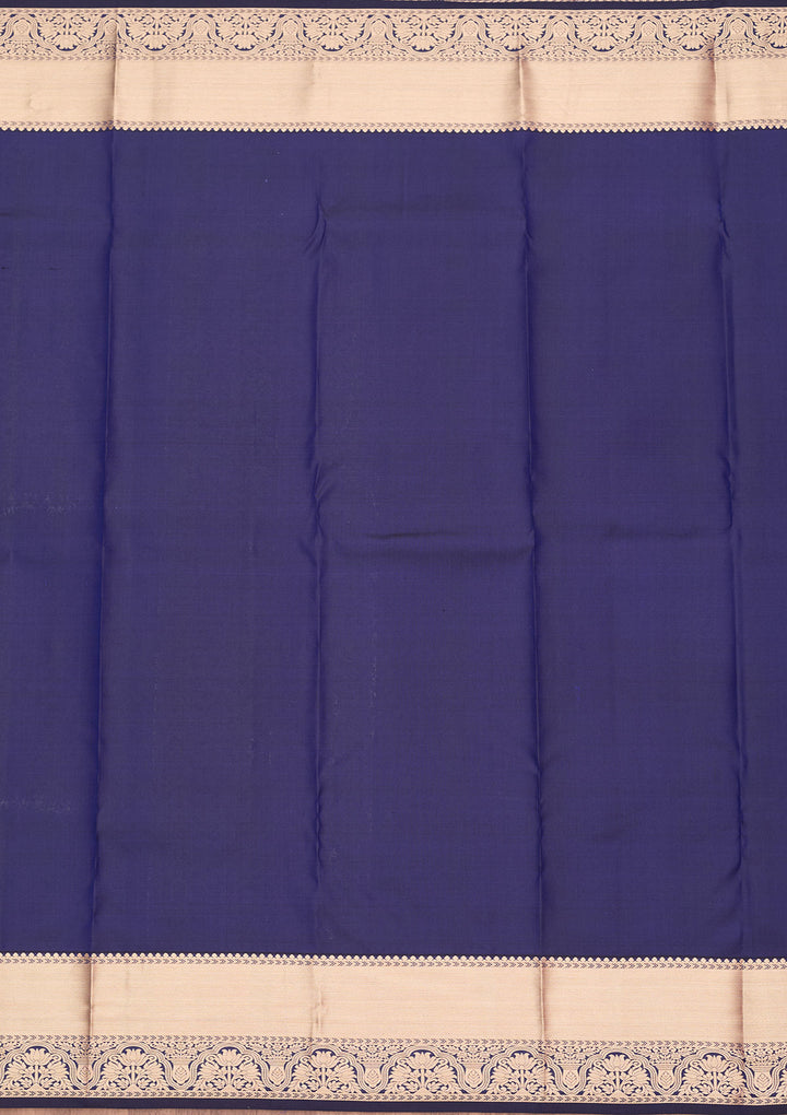 Navy Blue Zariwork Pure Silk Saree