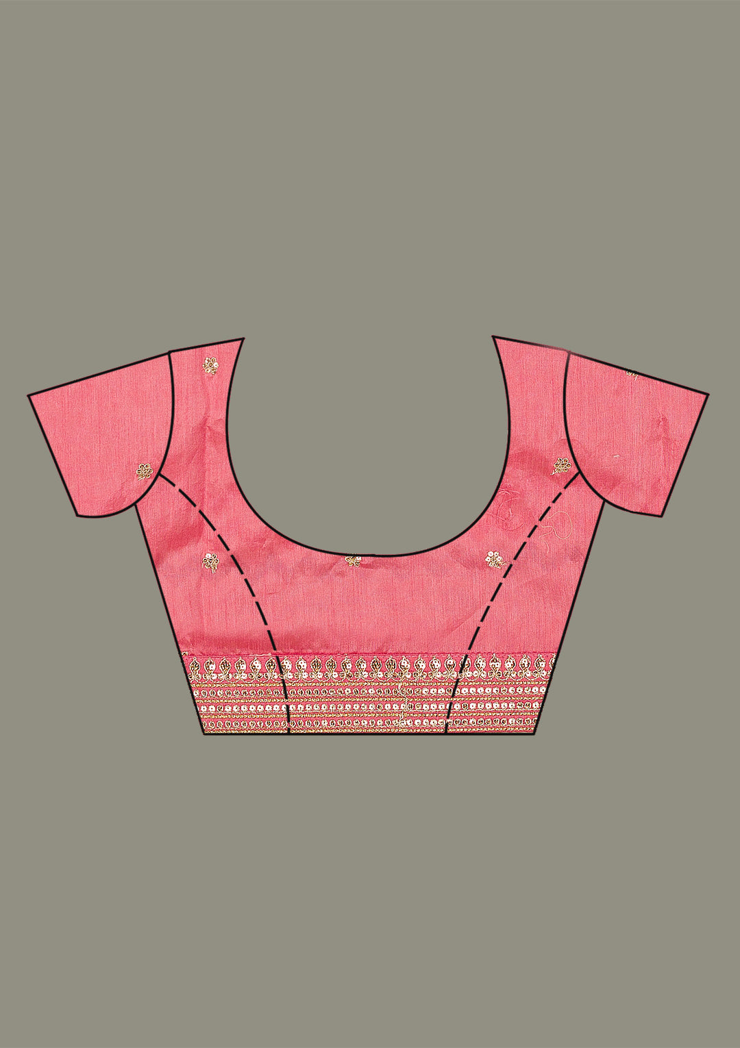 Rani Pink Sequins Tissue Saree