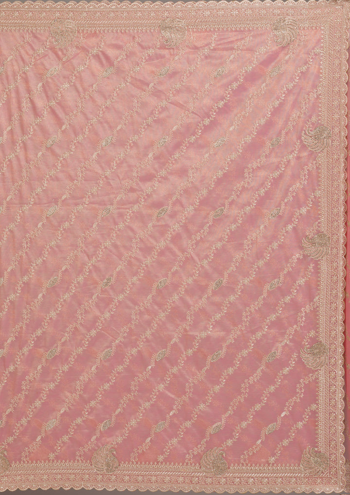 Pink Zariwork Art Silk Saree