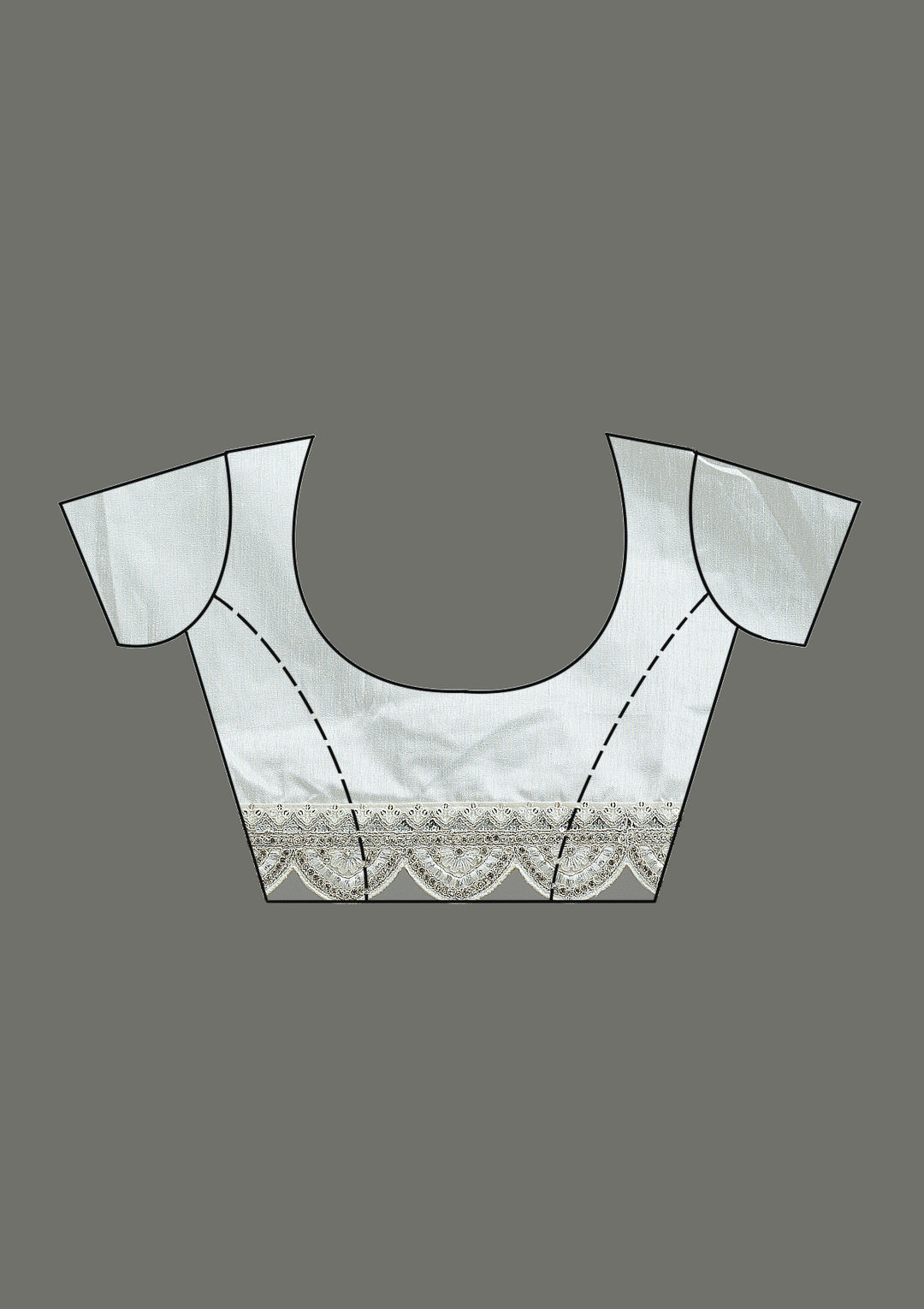 Off White Threadwork Net Saree