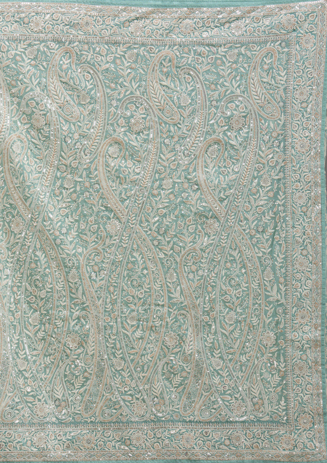 Sky Blue Threadwork Georgette Saree