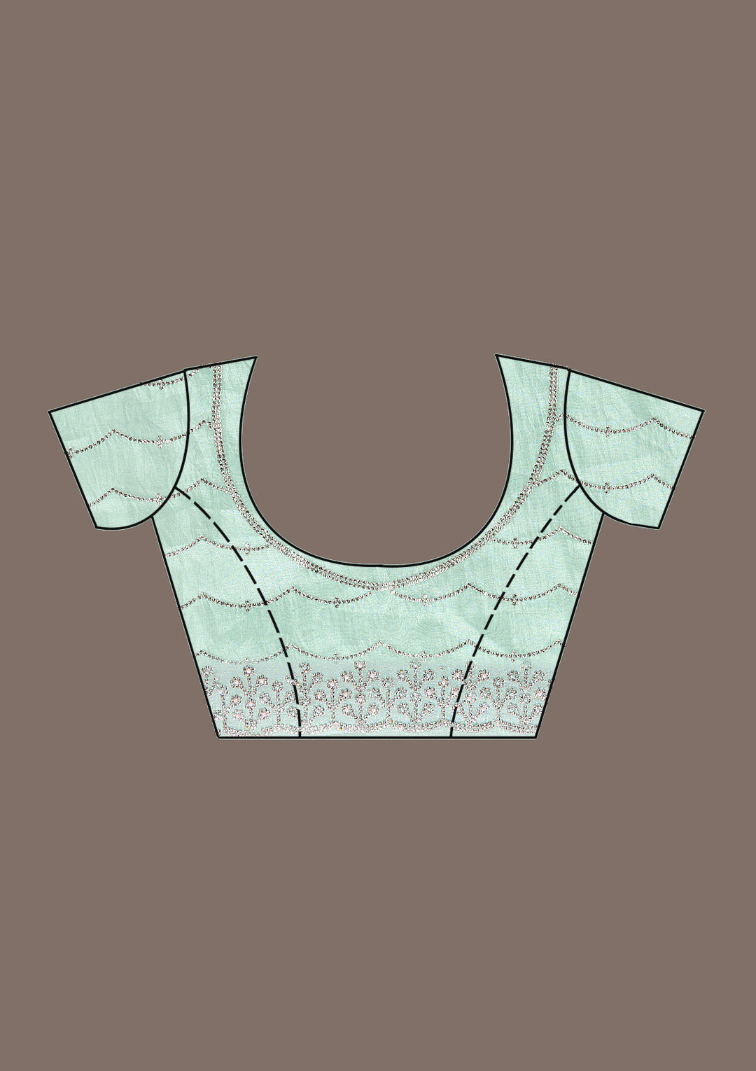 Sea Green Stonework Tissue Saree