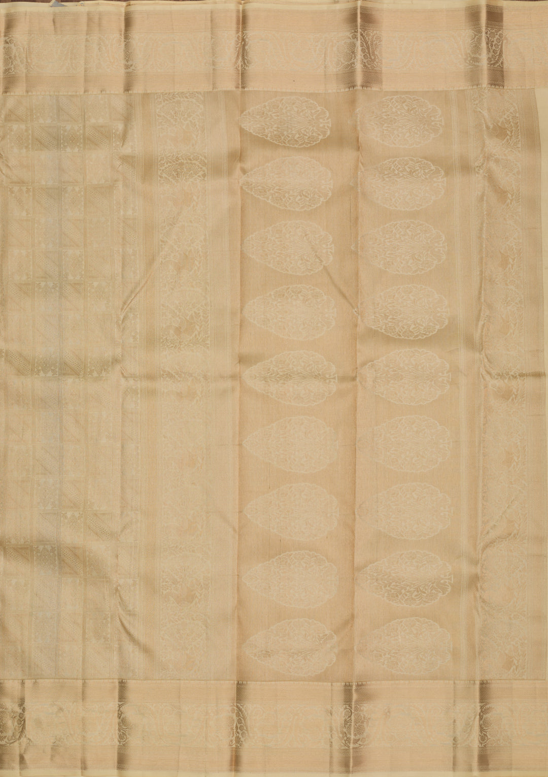 Cream Zariwork Pure Silk Saree