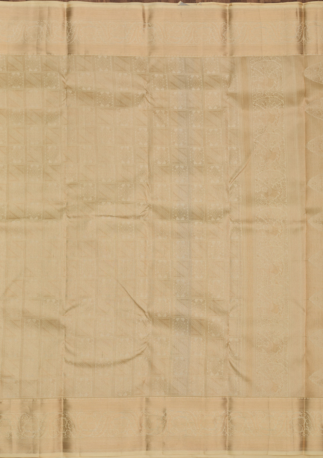 Cream Zariwork Pure Silk Saree