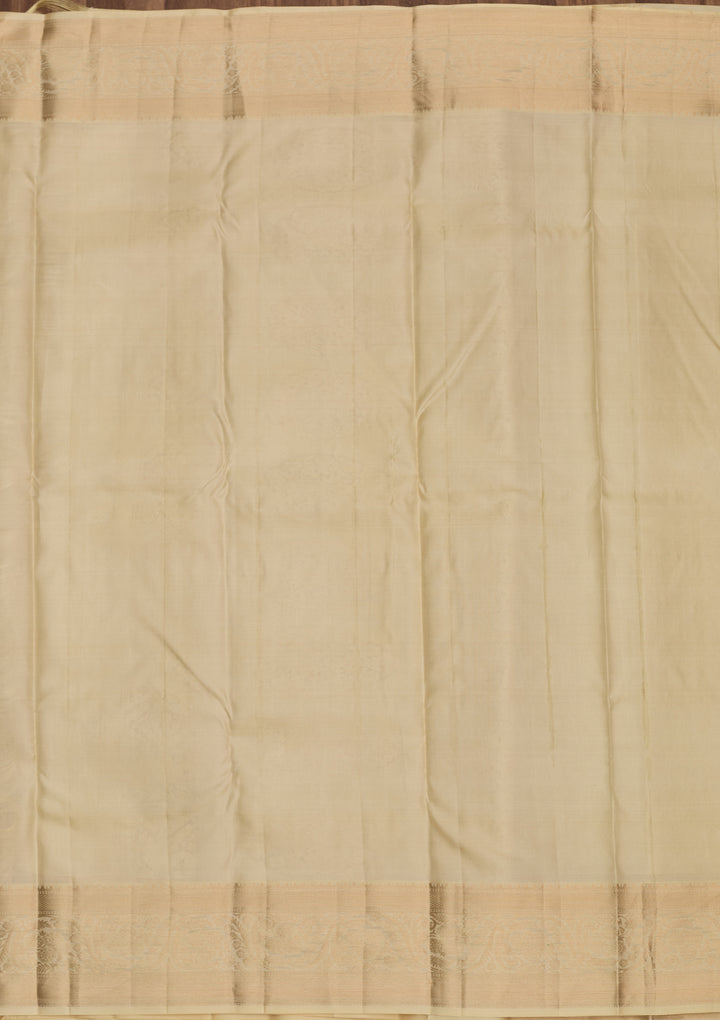 Cream Zariwork Pure Silk Saree