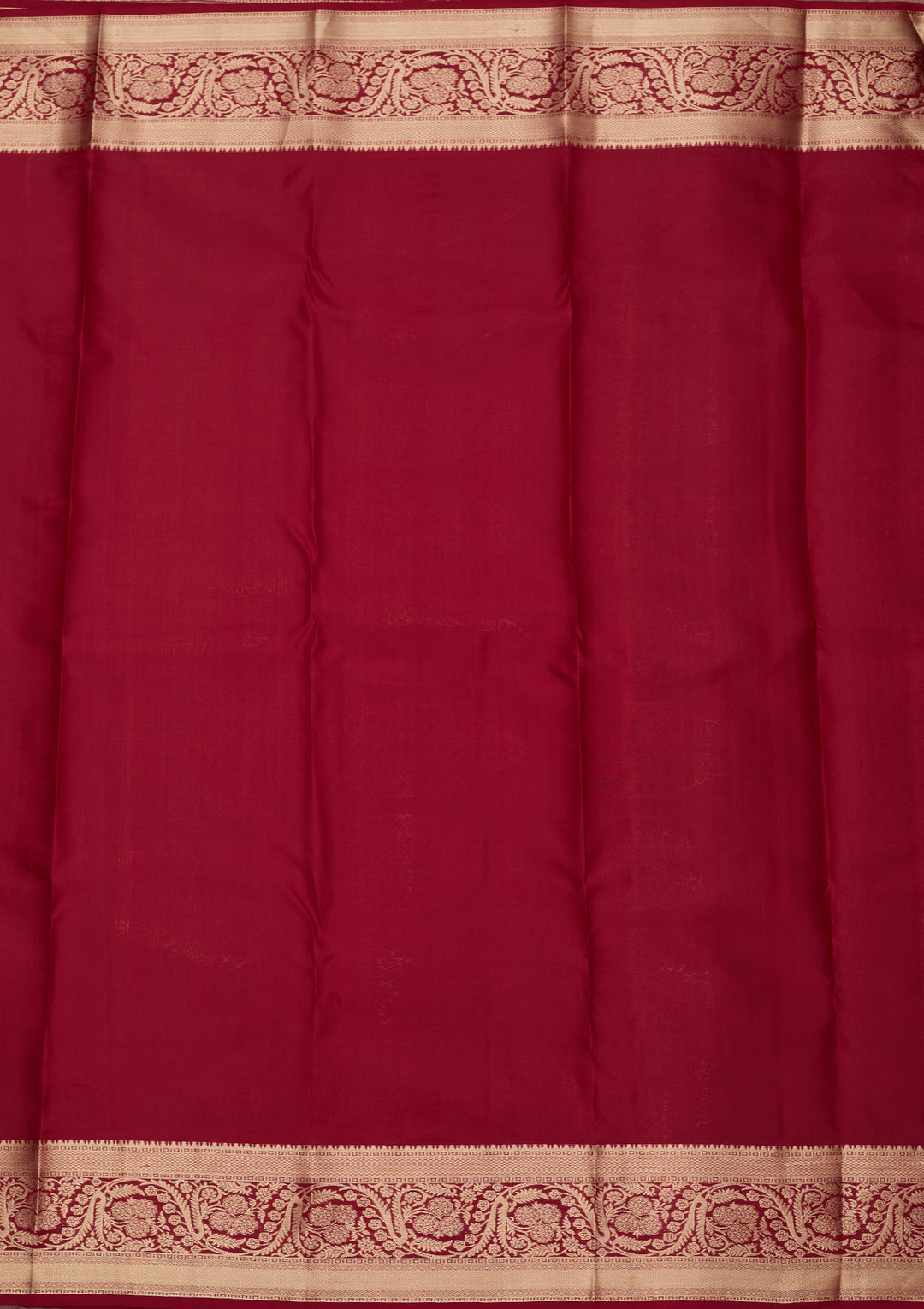 Maroon Silk Jaal Gold Zariwork Saree With Matching Blouse Piece