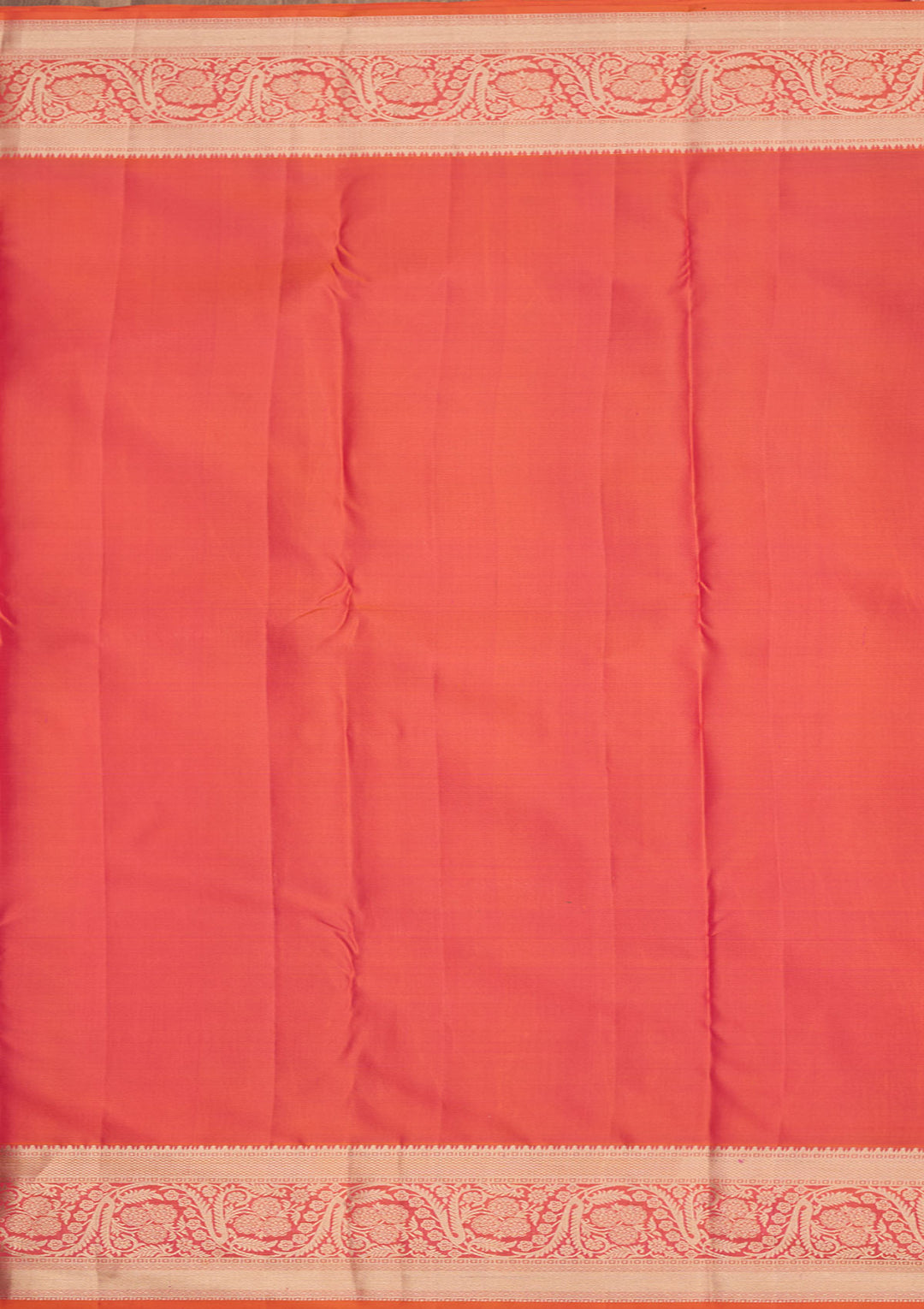 Orange Silk Jaal Gold Zariwork Saree With Matching Blouse Piece
