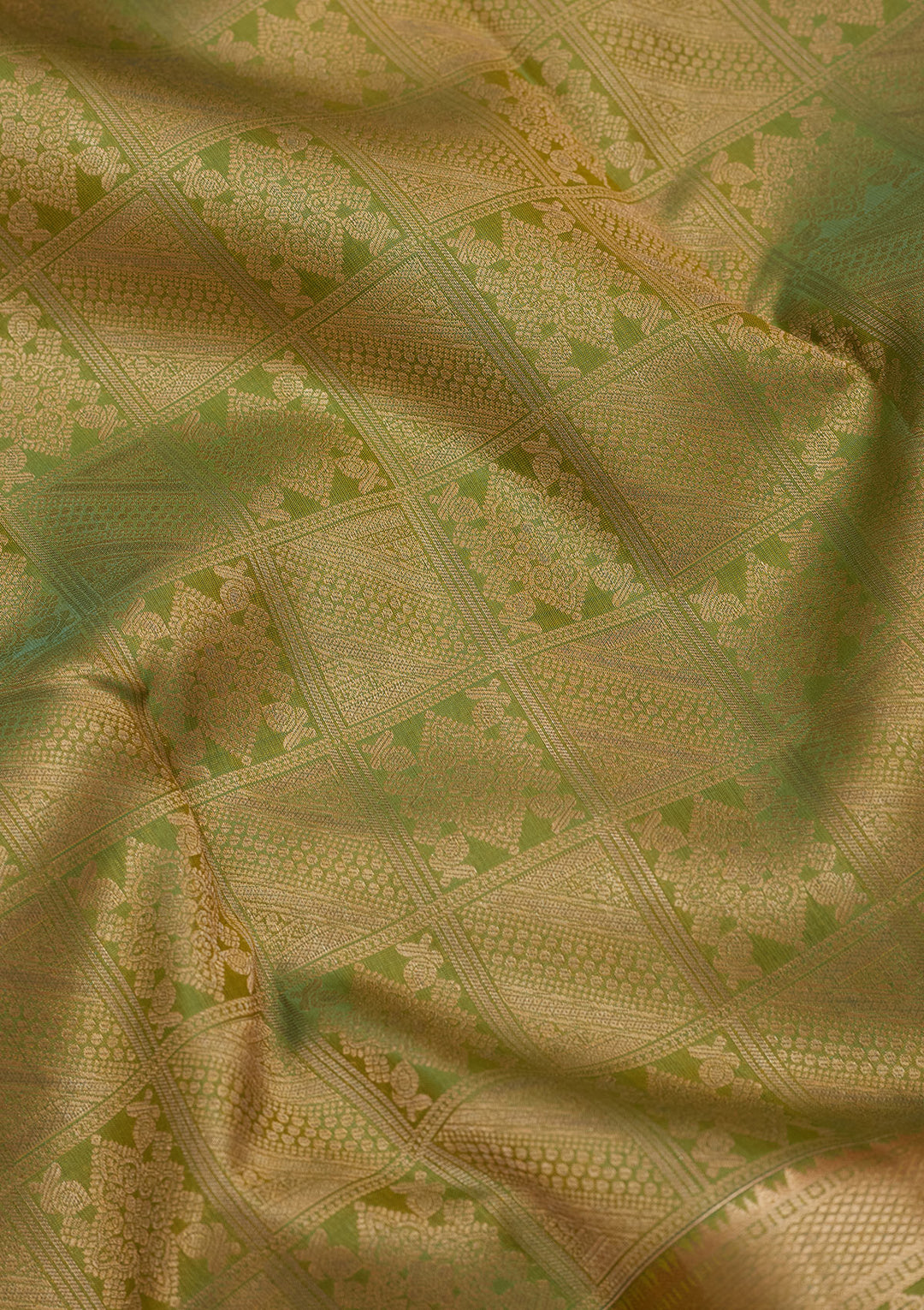 Pista Green Zariwork (Gold) Silk Saree