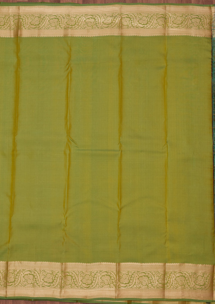Pista Green Zariwork (Gold) Silk Saree