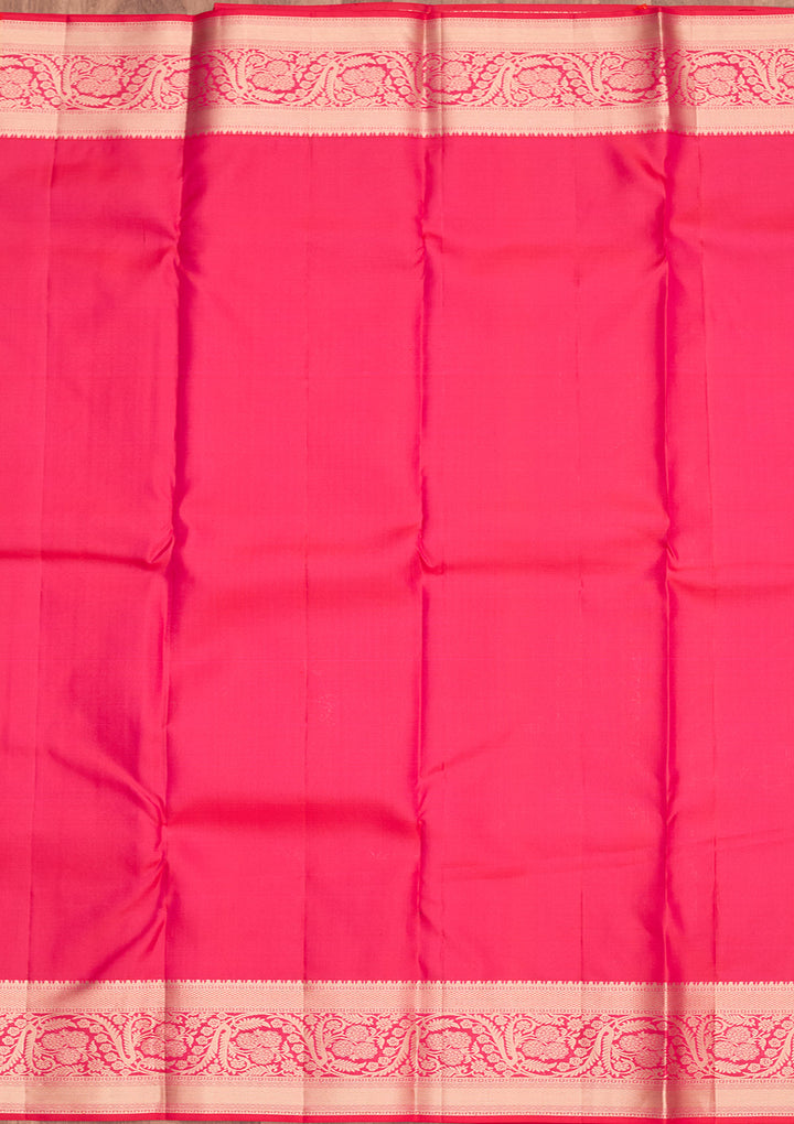 Rani Pink Zariwork Silk Saree