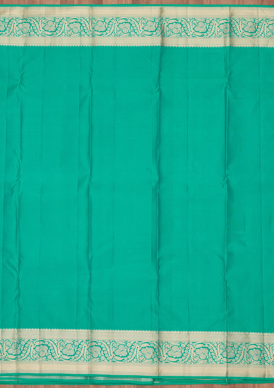 Turquoise Blue Silk Jaal Saree With Matching Blouse Piece