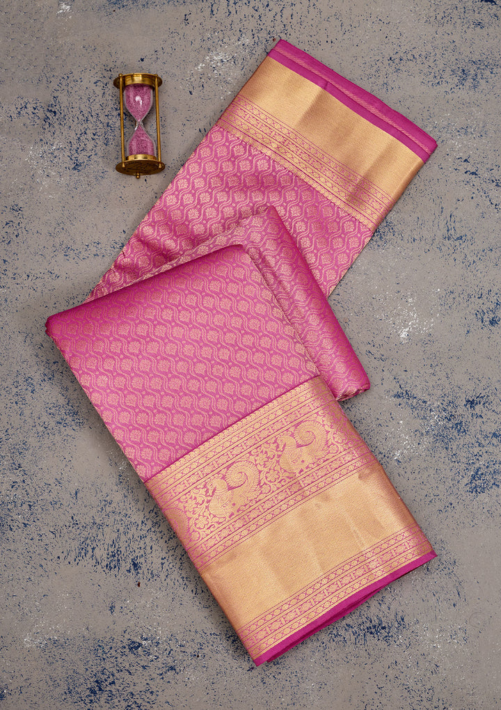 Mauve Zariwork Pure Silk Saree