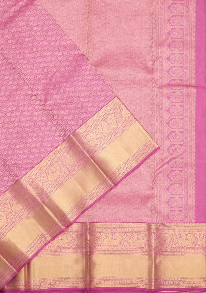 Mauve Zariwork Pure Silk Saree