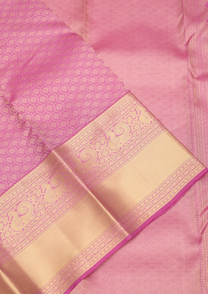Mauve Zariwork Pure Silk Saree