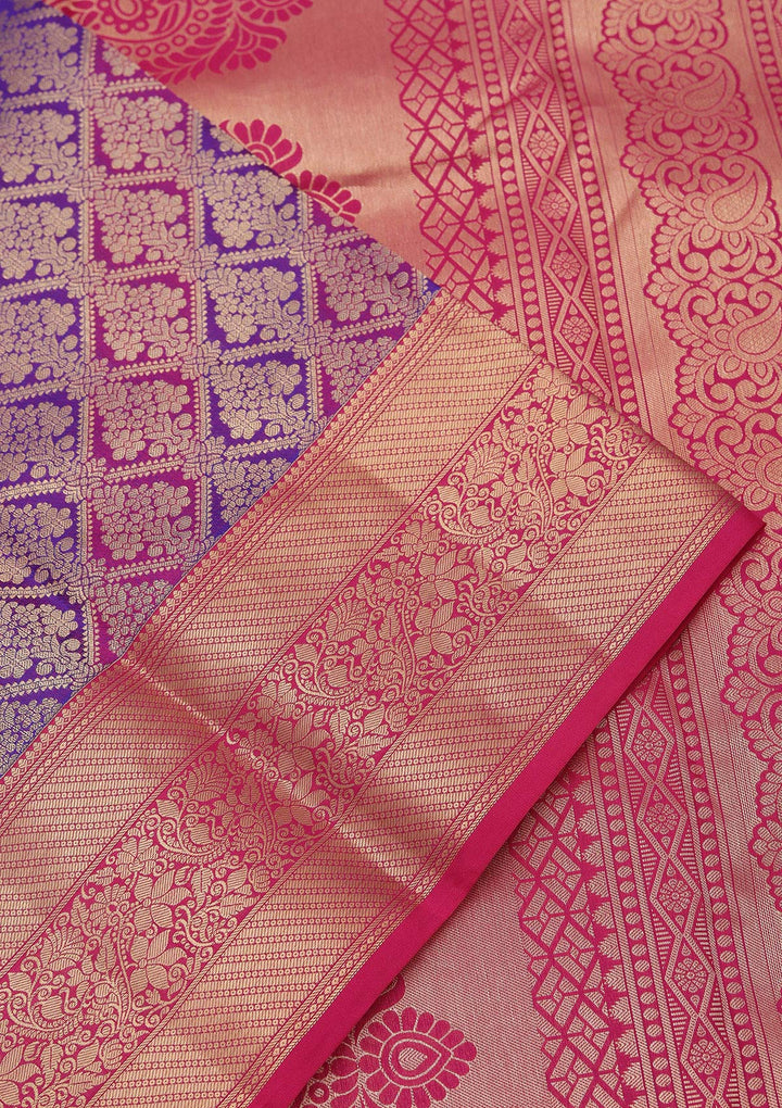 Multi Silk Jaal Saree With Matching Blouse Piece