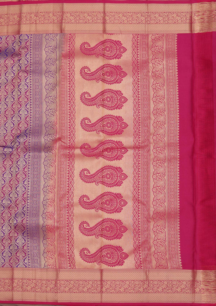 Multi Silk Jaal Saree With Matching Blouse Piece