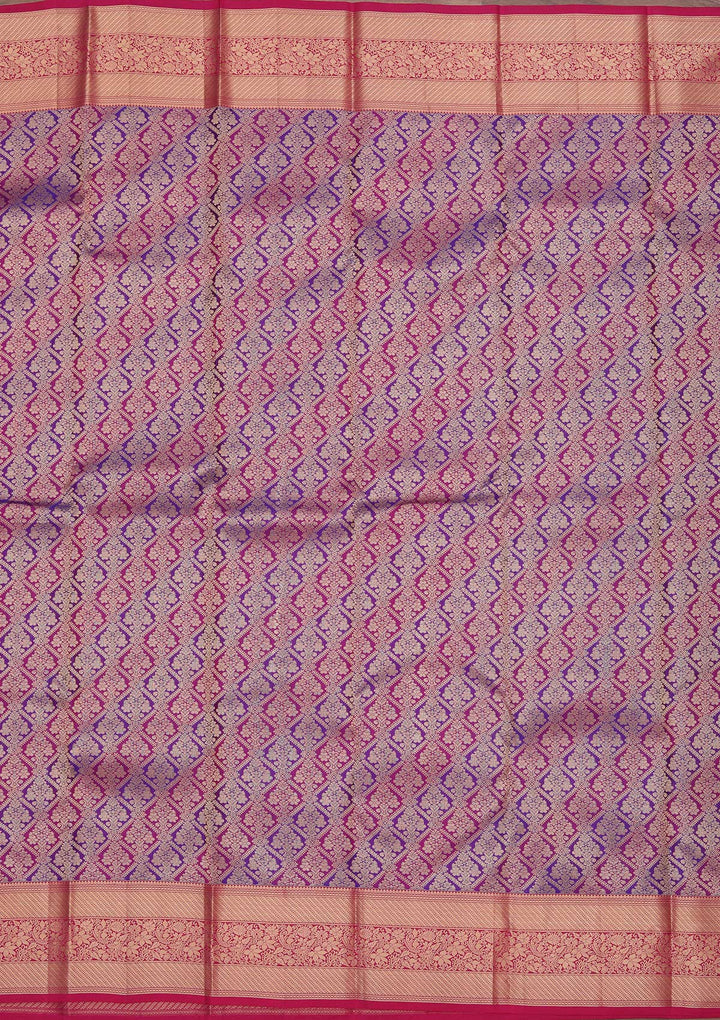 Multi Silk Jaal Saree With Matching Blouse Piece
