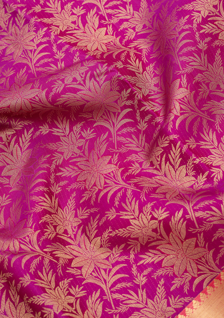 Wine Pure Silk Jaal Saree With Matching Blouse Piece