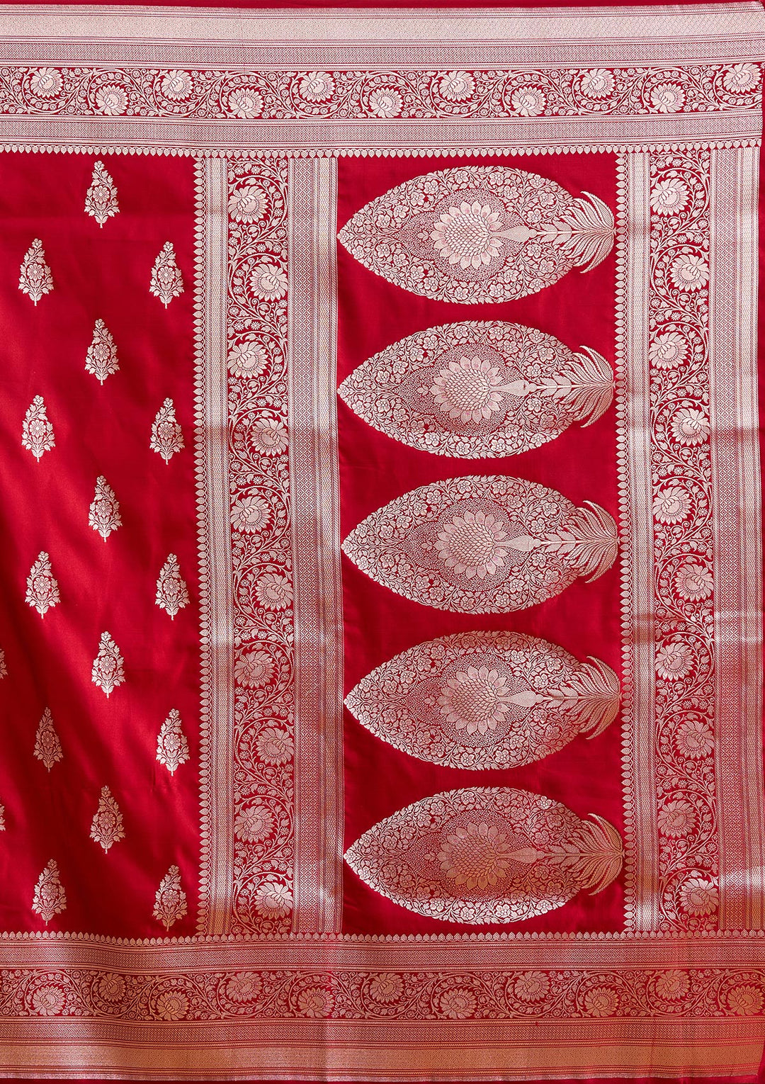Maroon Silk Jaal Silver Zariwork Saree With Matching Blouse Piece