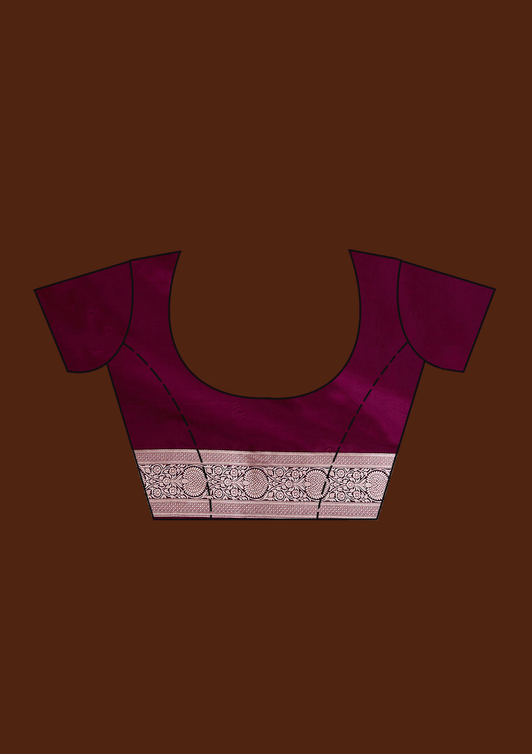 Purple Silk Jaal Gold Zariwork Saree With Matching Blouse Piece