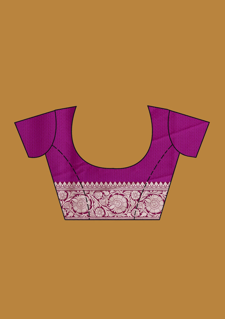 Wine Silk Jaal Gold Zariwork Saree With Matching Blouse Piece