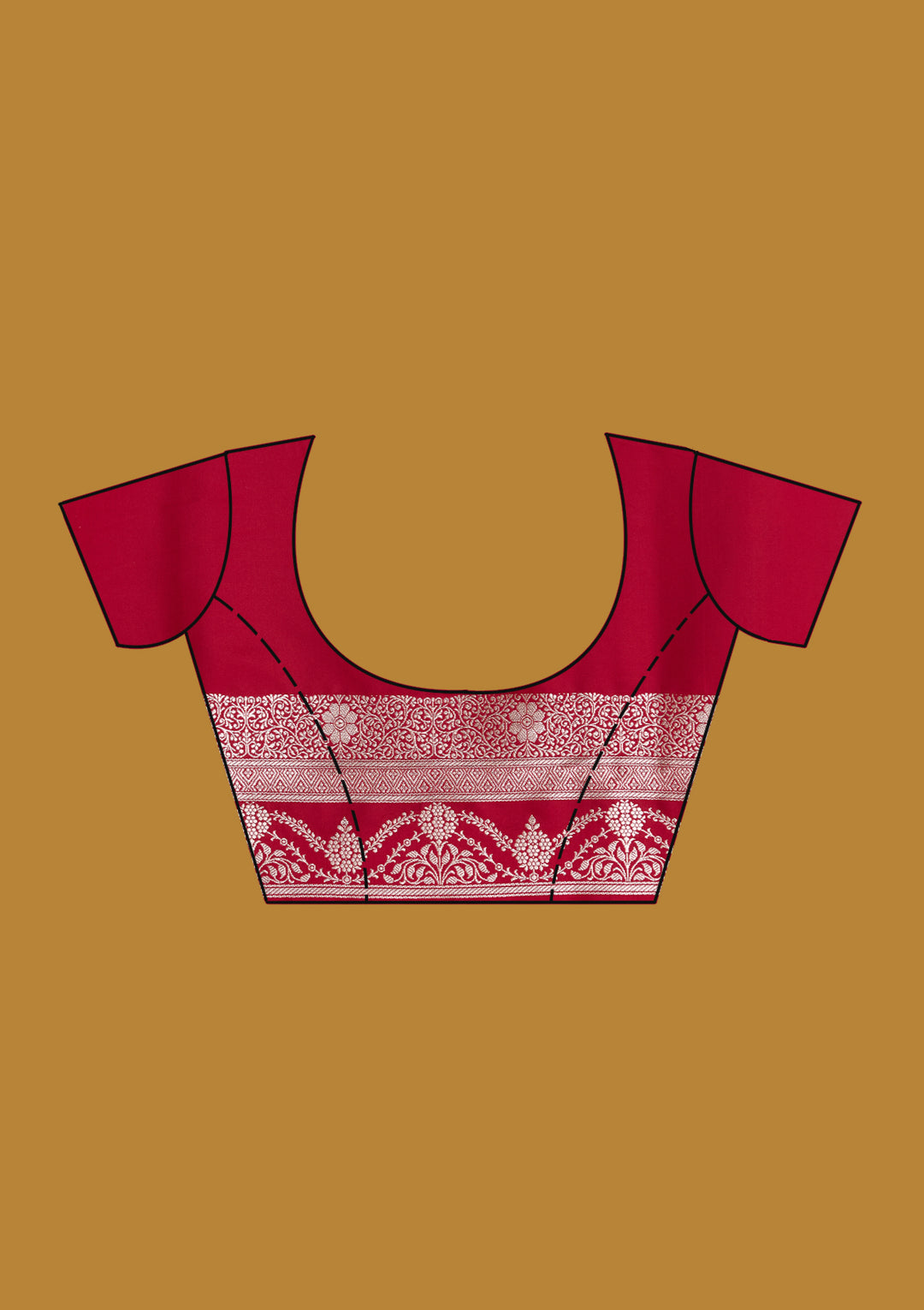 Maroon Silk Stripes Gold Zariwork Saree With Matching Blouse Piece