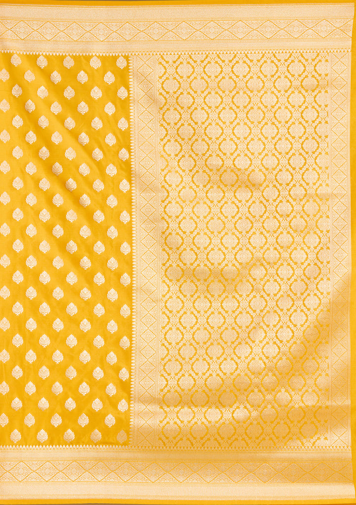 Mustard Zariwork (Gold) Silk Saree